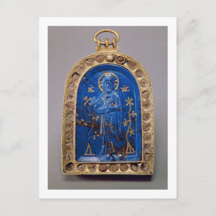 Cartão Postal Ícone portátil, provavelmente medieval (lapis lazu