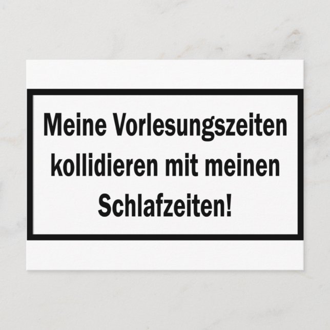 Cartão Postal Ícone Studenten Vorlesungszeiten (Frente)