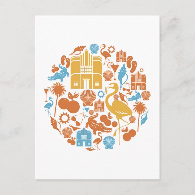 Cartão Postal Ícones da Flórida (Frente)