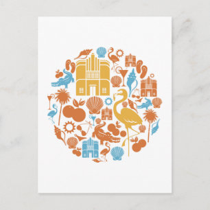 Cartão Postal Ícones da Flórida