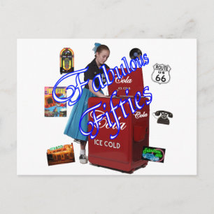 Cartão Postal Ícones de Memorbilia do anos 50