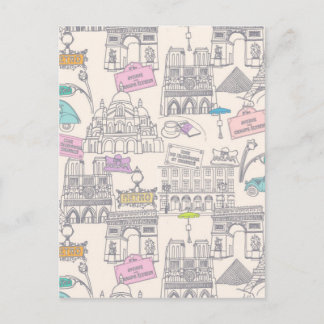 Cartão Postal Ícones de Paris