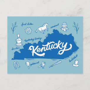 Cartão Postal Ícones do Kentucky Souvenir