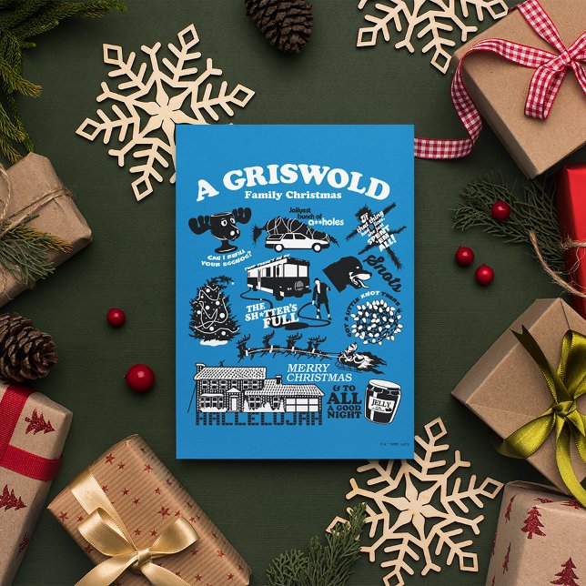 Cartão Postal Ícones e Citações de Férias de Natal (Postcard on table)