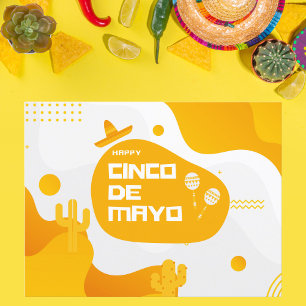 Cartão Postal Ícones modernos de fiesta Cinco de Mayo