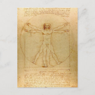 Cartão Postal Iconic Leonardo da Vinci Vetruvian Man
