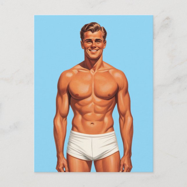 Cartão Postal Iconic Vigor: Solo Portrait in Retro Style (Frente)