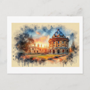Cartão Postal Icônica Radcliffe Oxford ao Pôr do Sol, 