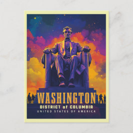Cartão Postal Icônico Washington D.C. com Lincoln Memorial