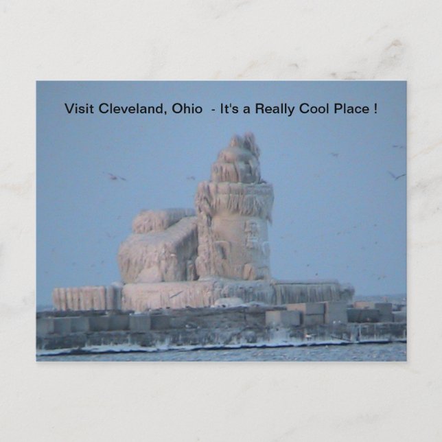 Cartão Postal Icy Cleveland Harbor (Frente)