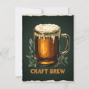 Cartão Postal Icy Mug of Artesanato Brew Illustration