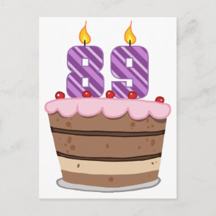 Cartão Postal Idade 89 no bolo de aniversário