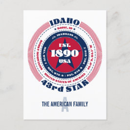 Cartão Postal Idaho, Boise, ID, Patriótico, Monograma