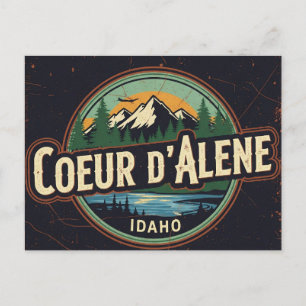 Cartão Postal Idaho Coeur d'Alene Grunge, Desapontado