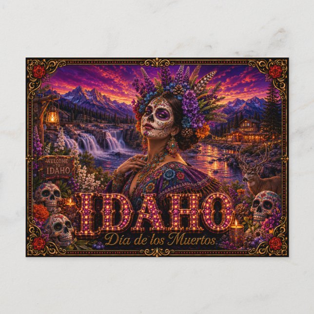 Cartão Postal Idaho Dia dos Mortos Retro (Frente)