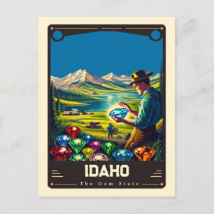 Cartão Postal Idaho   Espírito Patriótico Vintage