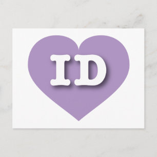 Cartão Postal Idaho Lavanda Heart - Eu amo ID