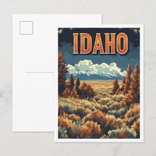 Cartão Postal Idaho USA Art Vintage Illustration Viagem