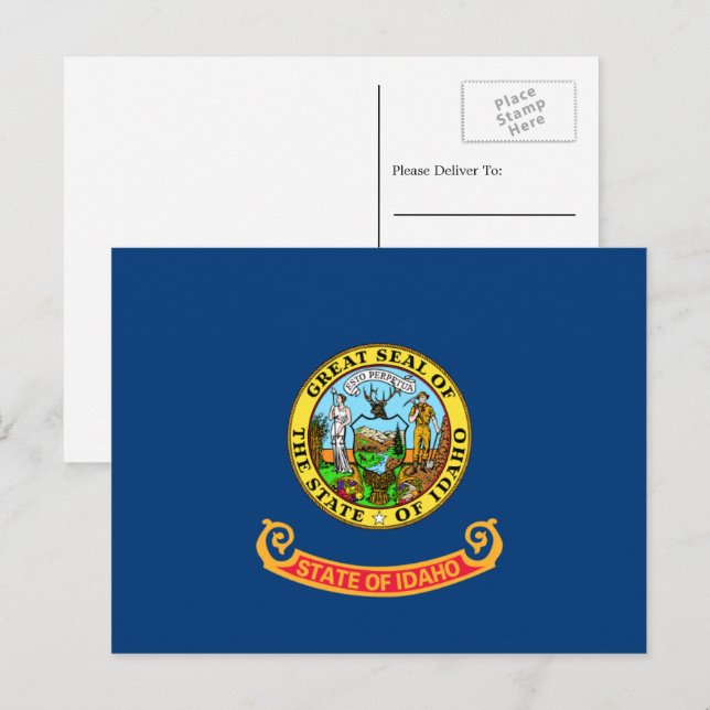 Cartão Postal Idahoan Flag, Bandeira do Idaho (Frente/Verso)