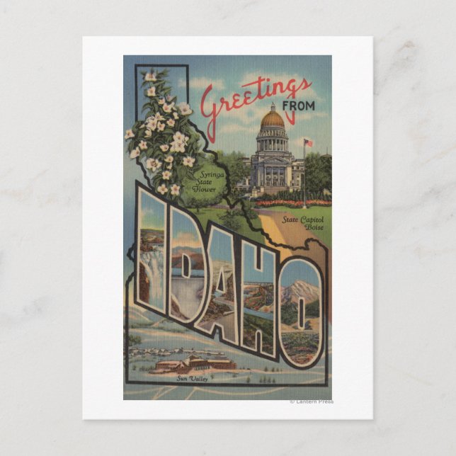 Cartão Postal IdahoLarge - Letra ScenesIdaho (Frente)