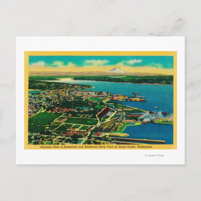 Cartão Postal Ideia aérea da Arsenal de Marinha de Bremerton e (Frente)