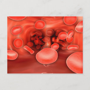 Cartão Postal Ideia microscópica do fluxo vermelho dos glóbulo