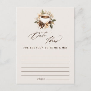 Cartão Postal Ideias de data jogo de Chá de panela de café flora