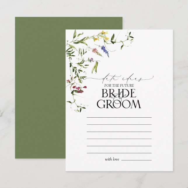 Cartão Postal Ideias de encontros românticos com aquarela de flo (Frente/Verso)