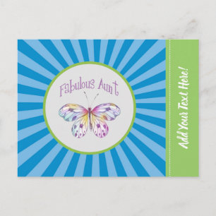 Cartão Postal Ideias de Presentes da Tia Borboleta Fabulosa