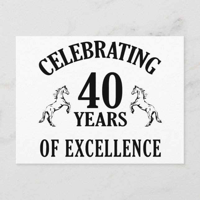 Cartão Postal Ideias de presentes na moda aniversário de 40 anos (Frente)