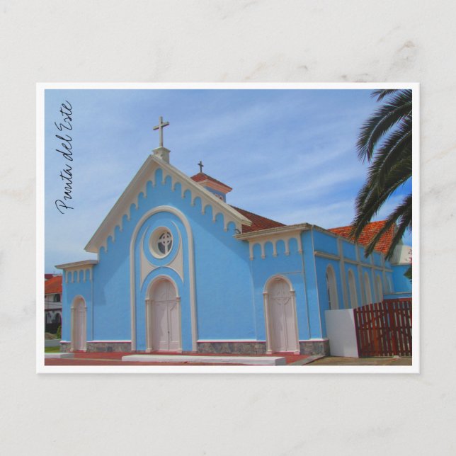 Cartão Postal igreja azul de punta del este (Frente)