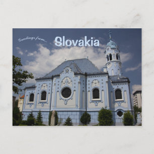 Cartão Postal Igreja Azul de Sta. Elisabeth Bratislava Eslováqui