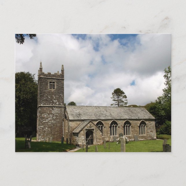 Cartão Postal Igreja Braddock Cornwall Inglaterra (Frente)