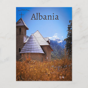 Cartão Postal Igreja Católica de Theth no Condado de Shkodër Alb