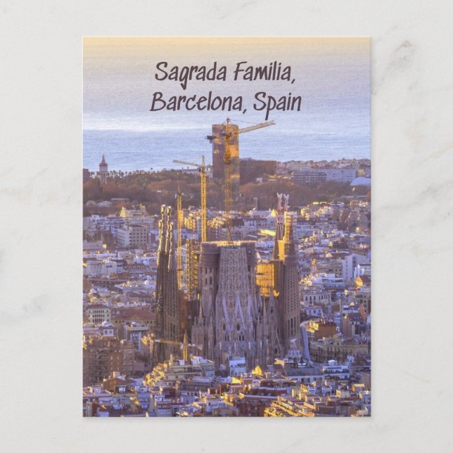 Cartão Postal Igreja Católica Sagrada Família, Barcelona, Espanh (Frente)