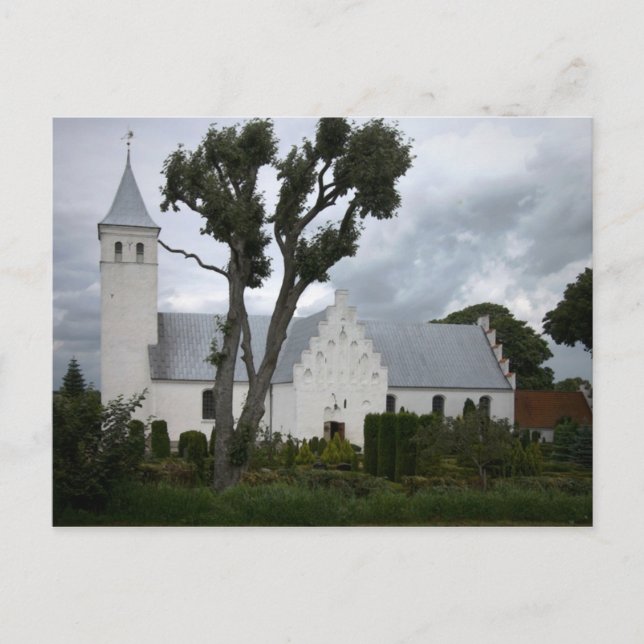 Cartão Postal Igreja Cristã Voldum Dinamarca (Frente)