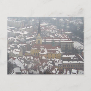 Cartão Postal igreja de inverno em ljubljana