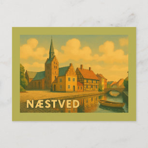 Cartão Postal Igreja de Næstved Dinamarca