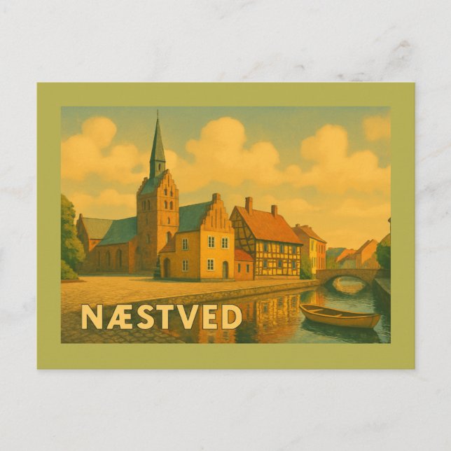 Cartão Postal Igreja de Næstved Dinamarca (Frente)