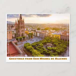 Cartão Postal Igreja de San Miguel de Allende com Jardim