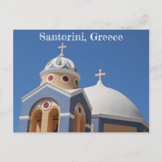 Cartão Postal Igreja de Santorini na Grécia