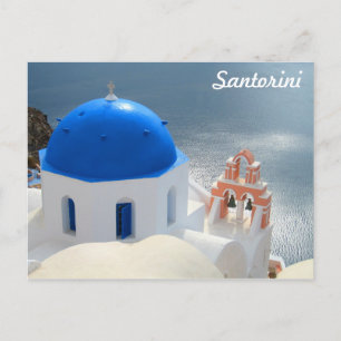 Cartão Postal Igreja de Santorini na tarde Sun
