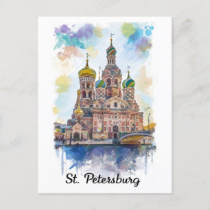 Cartão Postal Igreja de São Petersburgo Rússia