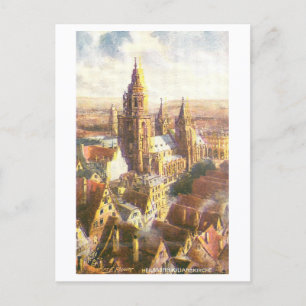 Cartão Postal Igreja de St. Kilian em Heilbronn antiga