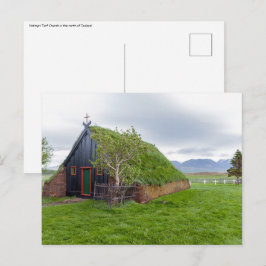 Cartão Postal Igreja de Vidimyri Turf no norte da Islândia