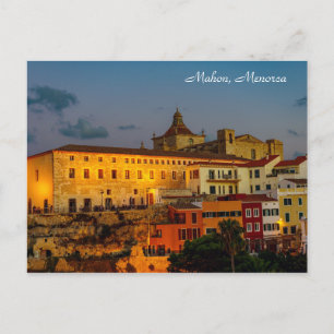 Cartão Postal Igreja do Carmo ao anoitecer - Mahon, Menorca