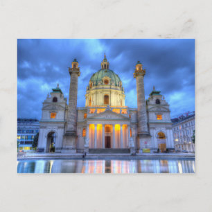 Cartão Postal Igreja do santo Charles em Viena, Áustria
