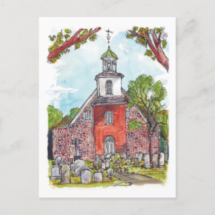 Cartão Postal Igreja dos Velhos Suecos, Wilmington, Delaware