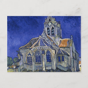 Cartão Postal Igreja em Auvers por pintura de Van Gogh