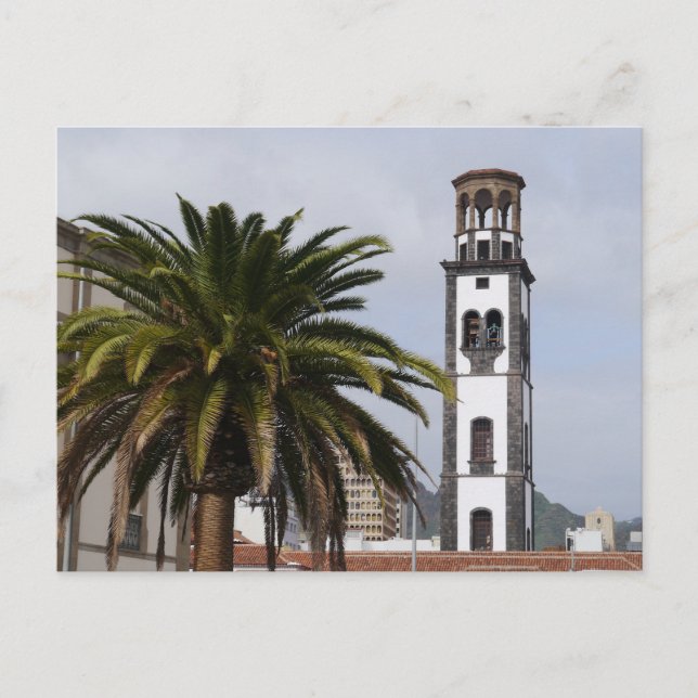 Cartão Postal Igreja em Papais noeis Cruz de Tenerife, Ilhas Can (Frente)